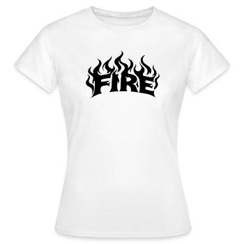 Flammes de feu - couleurs librement sélectionnables - T-shirt Femme - blanc - Devant - AI Model Female 172 dark (172cm)