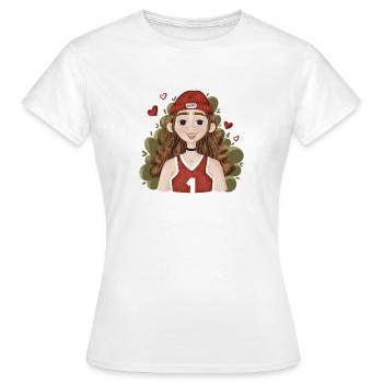 Hopeful basketball player - Women's T-Shirt - white - Front - AI Model Female 172 dark (172cm)