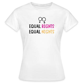 Égalité des droits, nuits égales - T-shirt Femme - blanc - Devant - AI Model Female 172 dark (172cm)