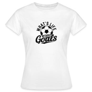 Emblème des buts de football - T-shirt Femme - blanc - Devant - AI Model Female 172 dark (172cm)