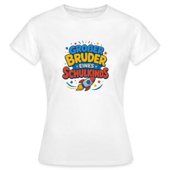 Großer Bruder eines Schulkindes Rakete - Frauen T-Shirt - Weiß - Vorne - AI Model Female 172 dark (172cm)