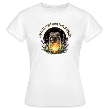 Lucioles et nuits sur le perron avant - T-shirt Femme - blanc - Devant - AI Model Female 172 dark (172cm)