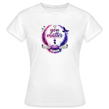 Vous comptez : Continuez Cercle - T-shirt Femme - blanc - Devant - AI Model Female 172 dark (172cm)