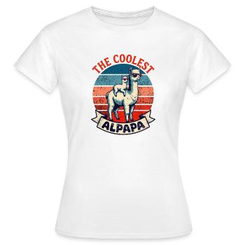 The Coolest Papa Alpaga rétro - T-shirt Femme - blanc - Devant - AI Model Female 172 dark (172cm)