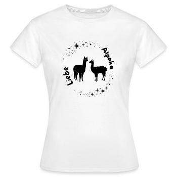 Alpaga Love Design - T-shirt Femme - blanc - Devant - AI Model Female 172 dark (172cm)