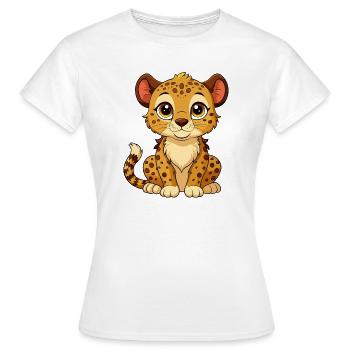 Bébé guépard mignon - T-shirt Femme - blanc - Devant - AI Model Female 172 dark (172cm)