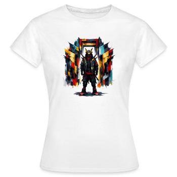 Ninja géométrique - T-shirt Femme - blanc - Devant - AI Model Female 172 dark (172cm)