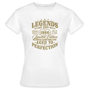 1986 Anniversaire Vintage Born Legends - T-shirt Femme - blanc - Devant - AI Model Female 172 dark (172cm)