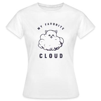 Mon nuage préféré - Poméranian - T-shirt Femme - blanc - Devant - AI Model Female 172 dark (172cm)