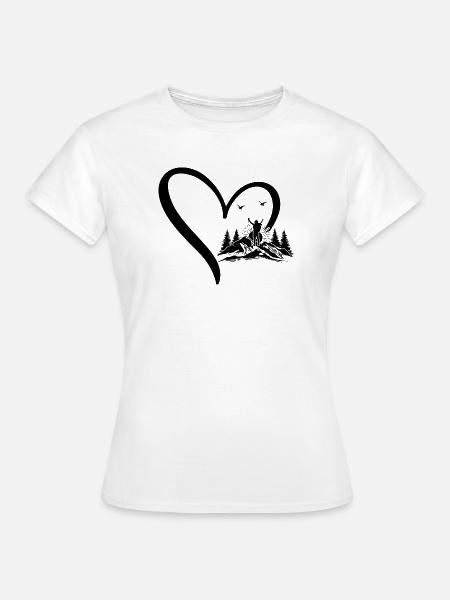 Hiking Lover Mountain Hiking Heart - Frauen T-Shirt - Weiß