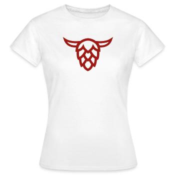 Tête de taureau avec cône de houblon - T-shirt Femme - blanc - Devant - AI Model Female 172 dark (172cm)