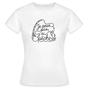 Je peux pas j’ai pêche - T-shirt Femme - blanc - Devant - AI Model Female 172 dark (172cm)