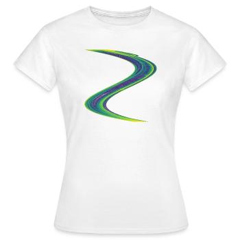 Dérive lumineuse – Attracteur étrange - T-shirt Femme - blanc - Devant - AI Model Female 172 dark (172cm)