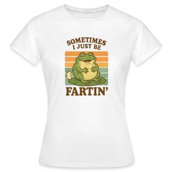 Motif drôle de pet de grenouille - T-shirt Femme - blanc - Devant - AI Model Female 172 dark (172cm)