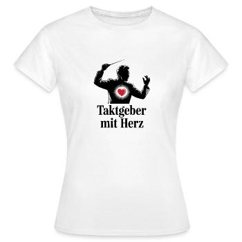 Taktgeber mit Herz für Chorleiter und Dirigent - Frauen T-Shirt - Weiß - Vorne - AI Model Female 172 dark (172cm)