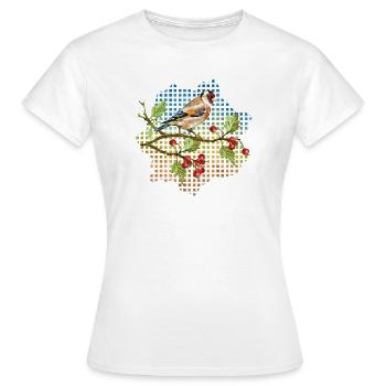 Oiseau coloré - T-shirt Femme - blanc - Devant - AI Model Female 172 dark (172cm)