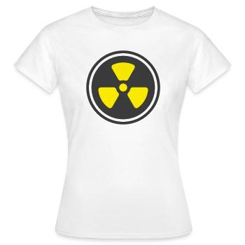 Symbole d’icône solide d’alerte aux radiations - T-shirt Femme - blanc - Devant - AI Model Female 172 dark (172cm)
