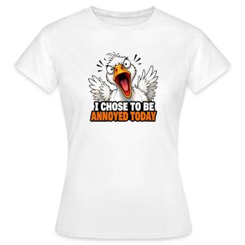 Drôle de mème autocollant vectoriel d’oie en colère - T-shirt Femme - blanc - Devant - AI Model Female 172 dark (172cm)