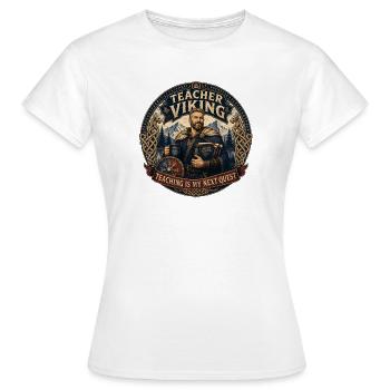 Planificateur de cours Teacher Viking - T-shirt Femme - blanc - Devant - AI Model Female 172 dark (172cm)