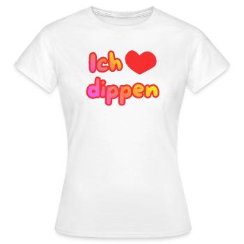Ich liebe dippen - Frauen T-Shirt - Weiß - Vorne - AI Model Female 172 dark (172cm)