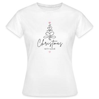 Noël avec amour | Sapin de Noël au cœur - T-shirt Femme - blanc - Devant - AI Model Female 172 dark (172cm)