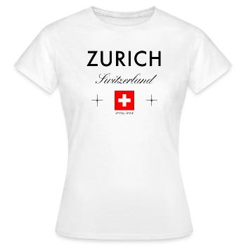 Zurich Switzerland Coordinates Travel Souvenir - Women's T-Shirt - white - Front - AI Model Female 172 dark (172cm)