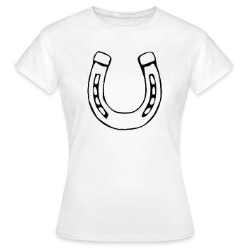 Cavalier cadeau de Horseshoe Lucky Horse Riding - T-shirt Femme - blanc - Devant - AI Model Female 172 dark (172cm)