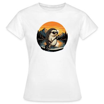 Hedgehog SUP Paddleboard Board Stand Up Paddle - T-shirt Femme - blanc - Devant - AI Model Female 172 dark (172cm)