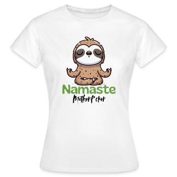 Namasté | Paresseux méditant - T-shirt Femme - blanc - Devant - AI Model Female 172 dark (172cm)