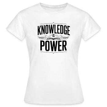 LA CONNAISSANCE, C’EST LE POUVOIR - T-shirt Femme - blanc - Devant - AI Model Female 172 dark (172cm)