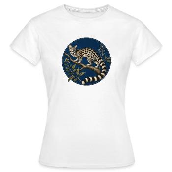 Genetta genetta – Illustration naturaliste - T-shirt Femme - blanc - Devant - AI Model Female 172 dark (172cm)