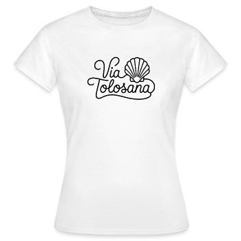 Via Tolosana Camino de Santiago  - T-shirt Femme - blanc - Devant - AI Model Female 172 dark (172cm)