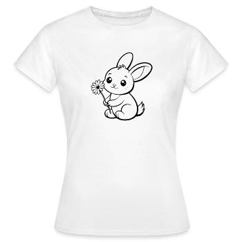 Petit lapin mignon - T-shirt Femme - blanc - Devant - AI Model Female 172 dark (172cm)