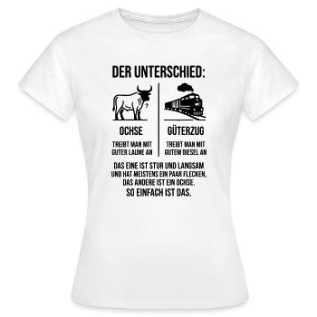 Ochse Güterzug - Frauen T-Shirt - Weiß - Vorne - AI Model Female 172 dark (172cm)