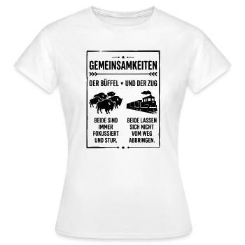 Büffel und Zug - Frauen T-Shirt - Weiß - Vorne - AI Model Female 172 dark (172cm)