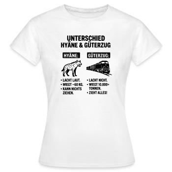 Güterzug und Hyäne - Frauen T-Shirt - Weiß - Vorne - AI Model Female 172 dark (172cm)