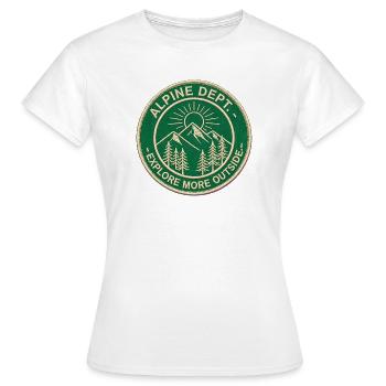 Département Alpine - Explorez plus à l’extérieur - Retro Patch - T-shirt Femme - blanc - Devant - AI Model Female 172 dark (172cm)