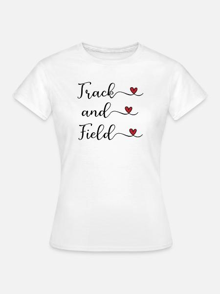 Handgeschriebenes Leichtathletik-Logo mit Herzen - Frauen T-Shirt - Weiß