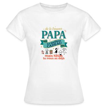 Meilleur Cadeau Papa Humour Enfants - T-shirt Femme - blanc - Devant - AI Model Female 172 dark (172cm)