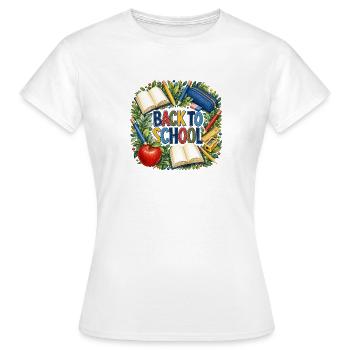 Livres et fournitures de rentrée scolaire - T-shirt Femme - blanc - Devant - AI Model Female 172 dark (172cm)