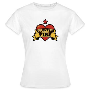 Logo du Cœur de Pompiers Volontaires - T-shirt Femme - blanc - Devant - AI Model Female 172 dark (172cm)