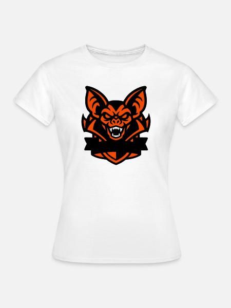 Fledermaus Maskottchen Wappen - Frauen T-Shirt - Weiß