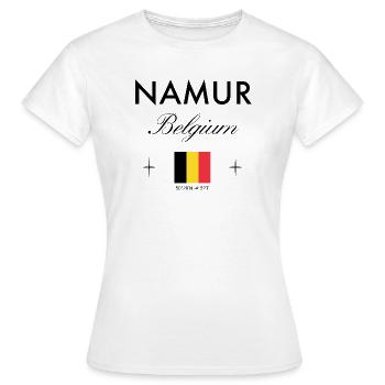 Namur Belgien Koordinaten Reise Souvenir - Frauen T-Shirt - Weiß - Vorne - AI Model Female 172 dark (172cm)