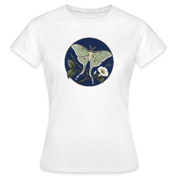 Actias luna (Luna Moth) – Illustration botanique - T-shirt Femme - blanc - Devant - AI Model Female 172 dark (172cm)