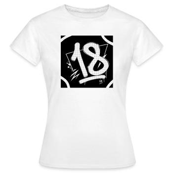 18 Chiffres en demi-ton graffiti - T-shirt Femme - blanc - Devant - AI Model Female 172 dark (172cm)