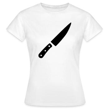 Couteau, Cuisinière de cuisine, Cuisine de cuisine, Cuisine - T-shirt Femme - blanc - Devant - AI Model Female 172 dark (172cm)