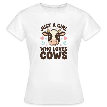 Juste une fille aime les vaches - T-shirt Femme - blanc - Devant - AI Model Female 172 dark (172cm)