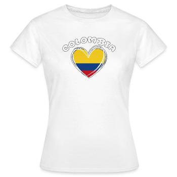 Colombian Flag Colombia Heart Patriotic - Women's T-Shirt - white - Front - AI Model Female 172 dark (172cm)