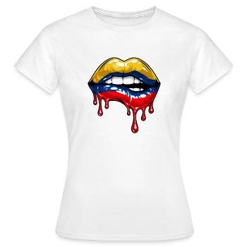 Drapeau Colombien drôle Colombie - T-shirt Femme - blanc - Devant - AI Model Female 172 dark (172cm)