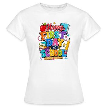 Bon premier jour d’école Livres - T-shirt Femme - blanc - Devant - AI Model Female 172 dark (172cm)